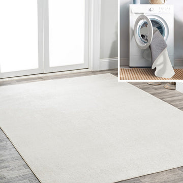 Twyla Classic Solid Low-Pile Machine-Washable Area Rug